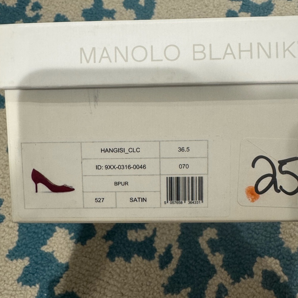 Manolo Blahnik Hangisi Women's Pink Satin Pumps 36.5 70mm - Picture 9 of 9